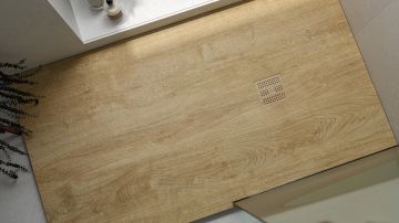 Receveur de douche en composite sur mesure Slim Wood