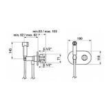 Thermostatische bidetdouche inclusief slang 120 cm en thermostaat kraan chroom